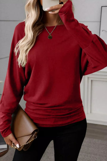Solid Long Sleeve Blouse