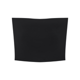 Serein Queen women's yoga cropped tube top in black, front view