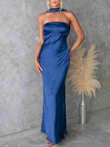 Satin Tube Maxi Dress
