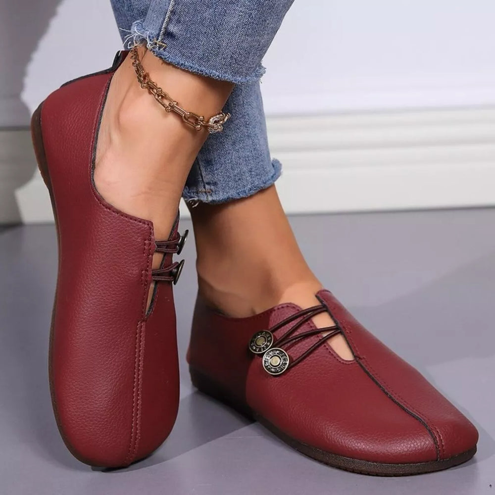 Casual Button Detail Slip Ons