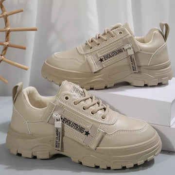 Lace-Up Round-Toe Athletic Sneakers