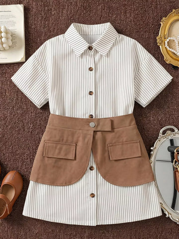 Children's Striped Shirt and Belly Band Set