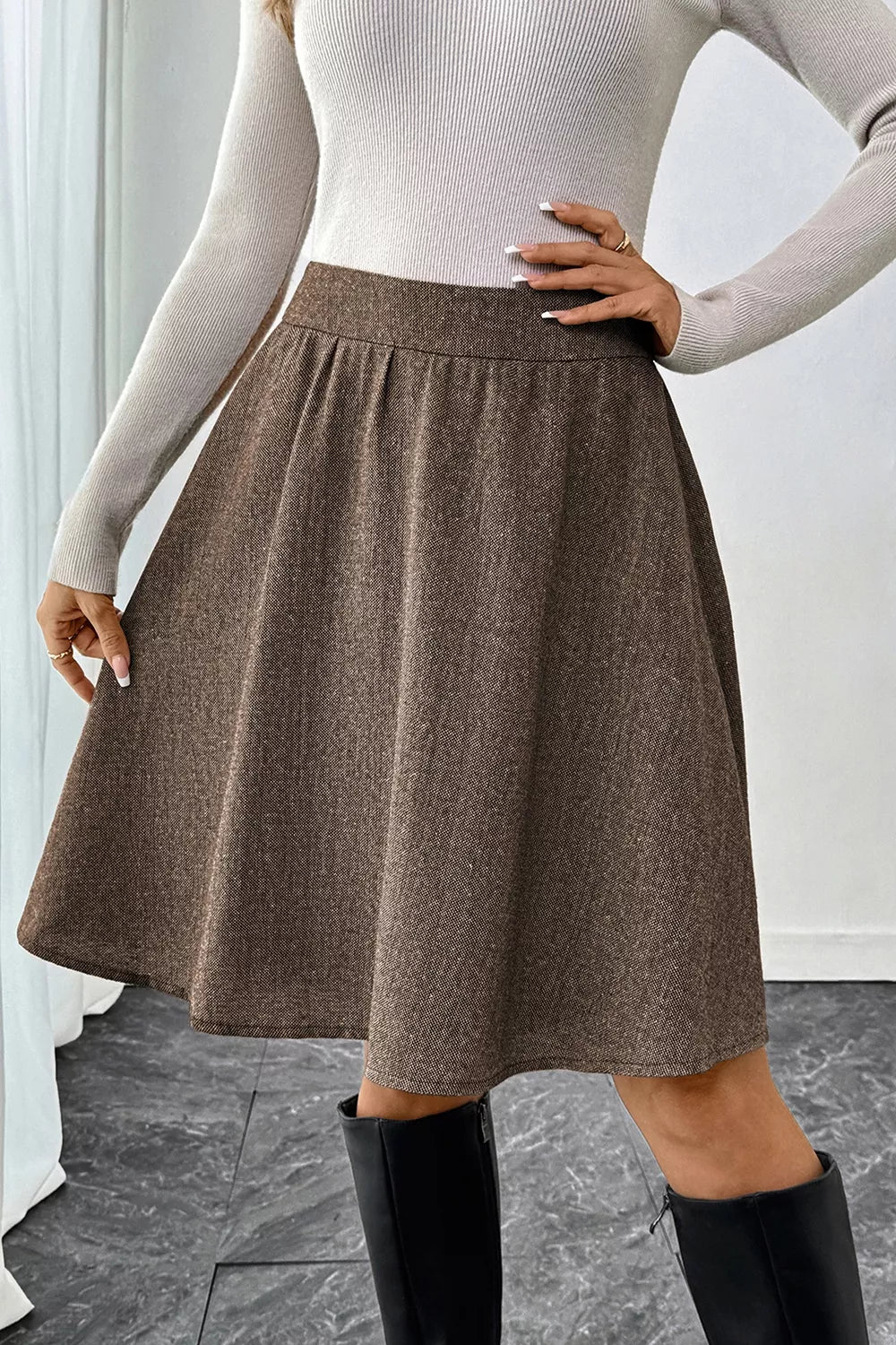 A-Line Textured Skirt