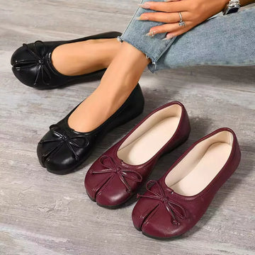 Bow Decor Split Toe Slip Ons