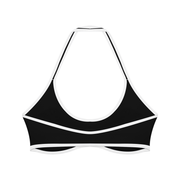 Serein Queen women's halter color block sports bra in black, back view