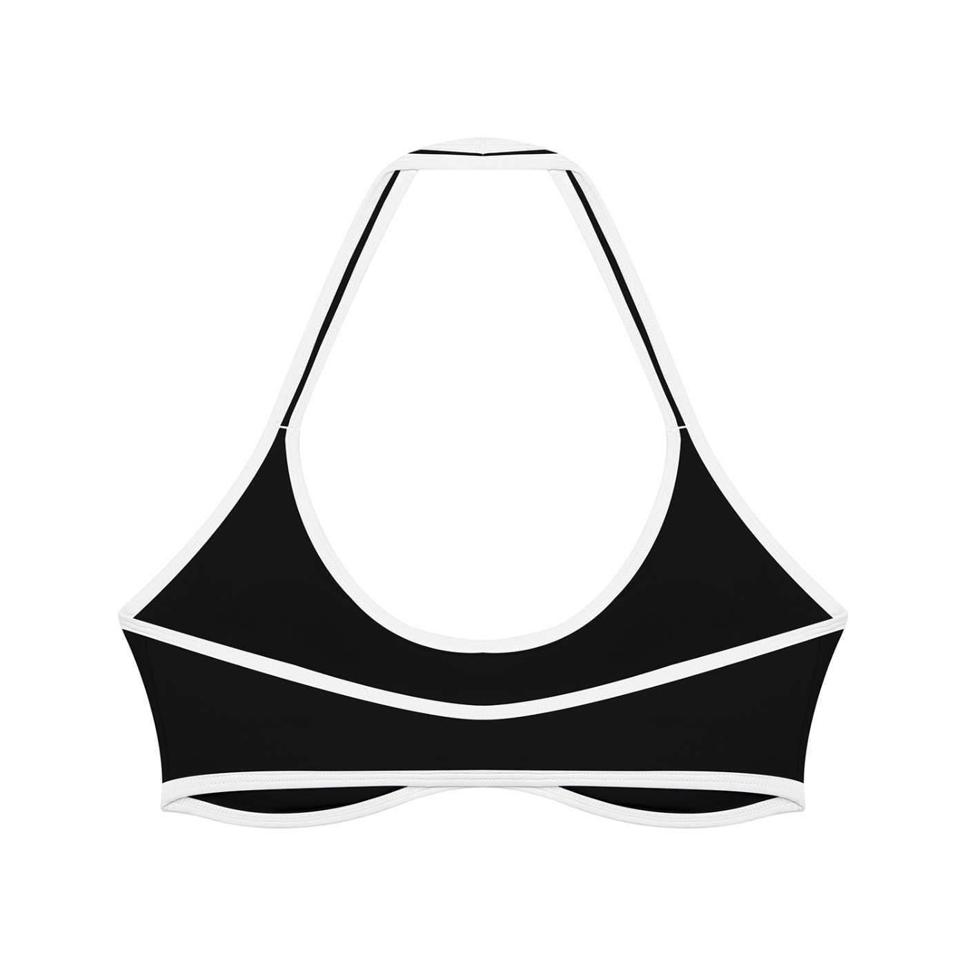 Serein Queen women's halter color block sports bra in black, back view