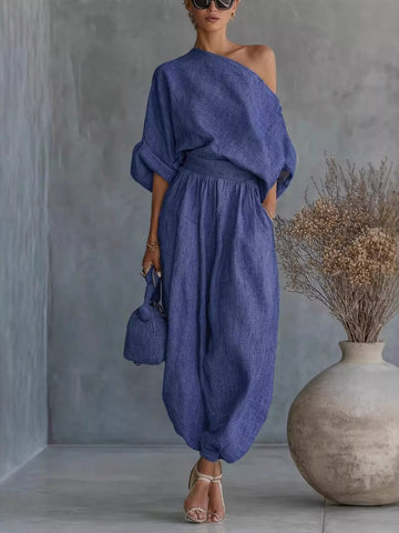 One-Shoulder Top and Joggers Set
