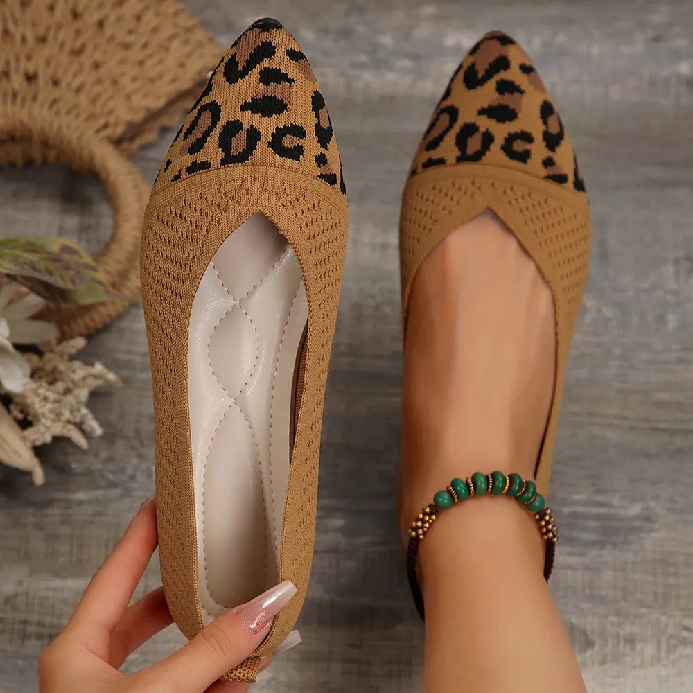 Point Toe Mesh Flat Slip Ons