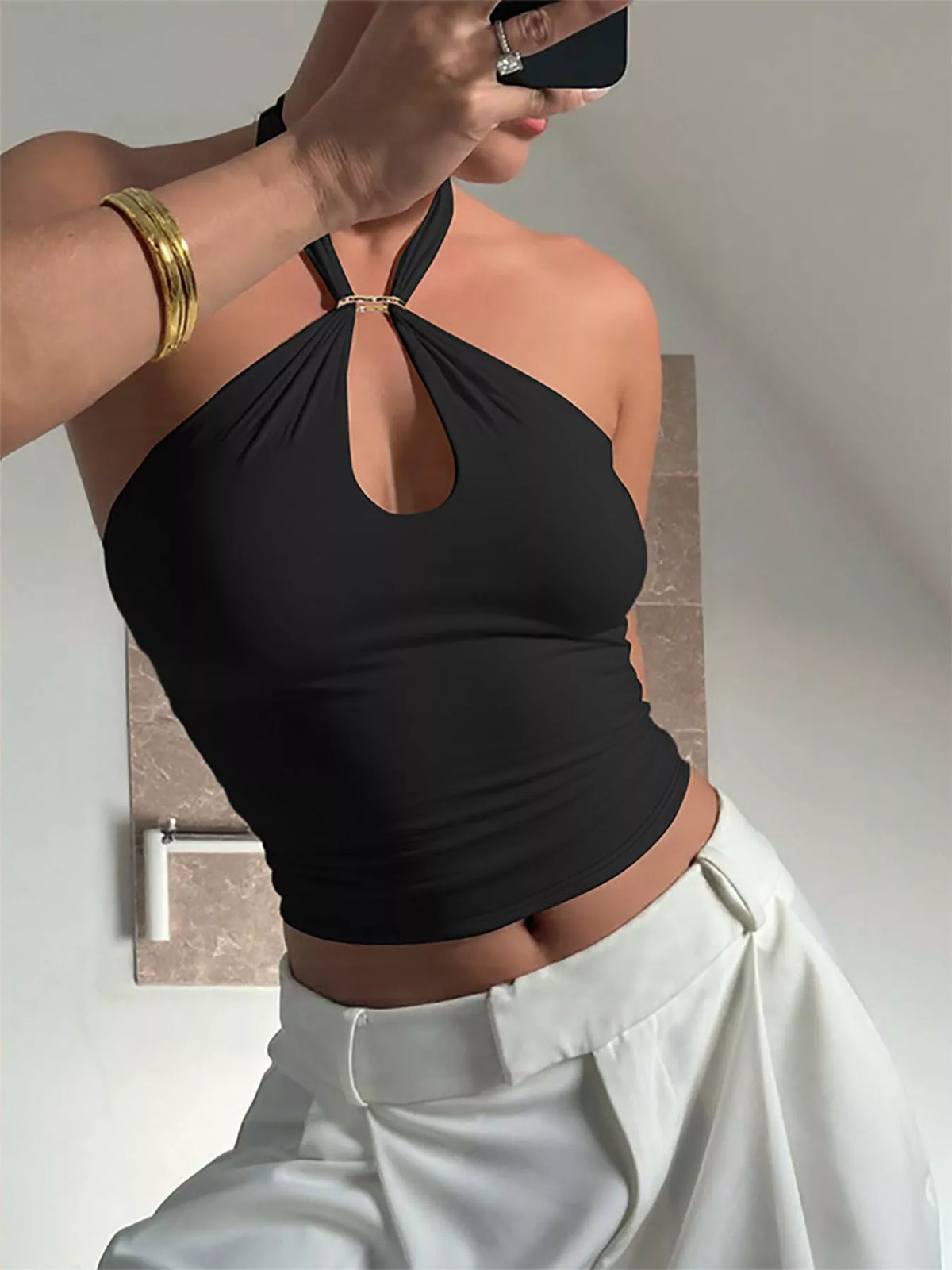 Halter Cami with Keyhole Detail